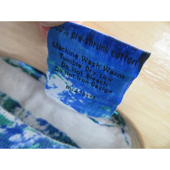 Vintage WILD OATS Men's Large Blue & Green Tie Dye T-shirt Made USA - Picture 3 of 16